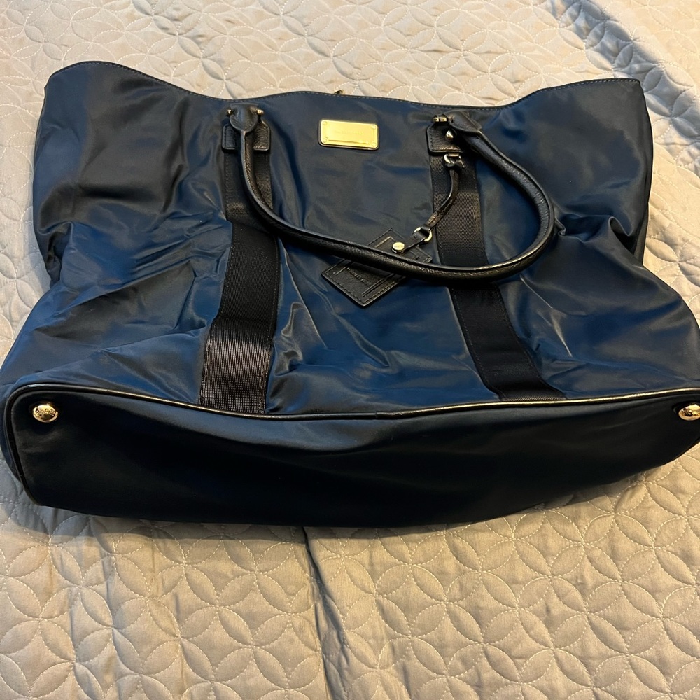 Michael Kors Nylon Leather Navy Black Tote